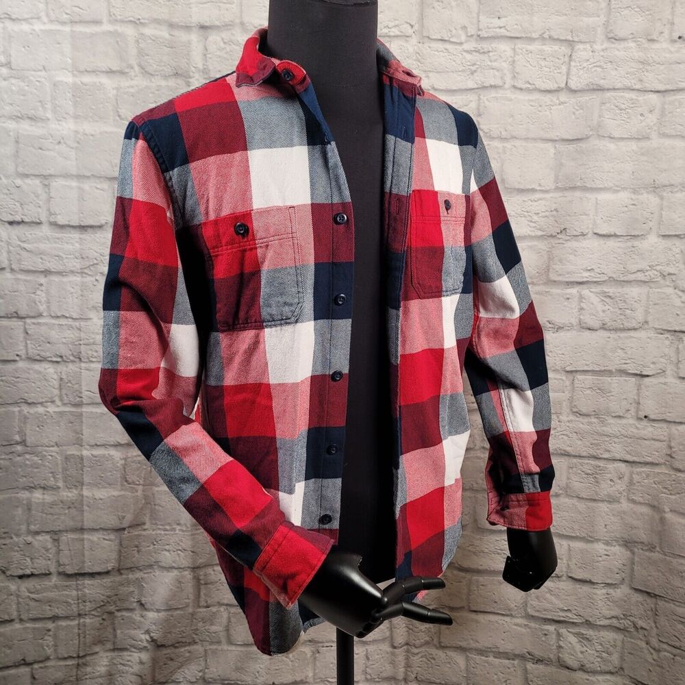 Cleveland Indians 1996 Upcycled Flannel Shirt Express Men Medium Chief Wahoo MLB - Picture 2 of 13